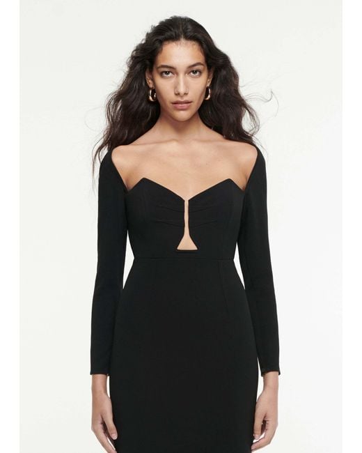Roland Mouret Black Long-Sleeved Dress