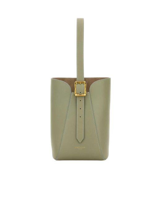 J&m Davidson Green Nano Quiver Buckle Leather Bucket Bag