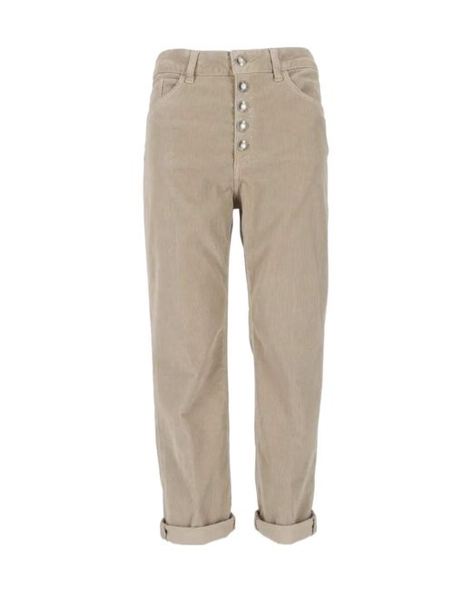 Dondup Natural Logo-Patch Cropped Trousers