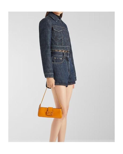 Fendi Blue Logo Patch Denim Jacket