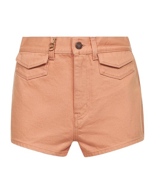 Chloé Natural Chloé High-Waisted Denim Shorts