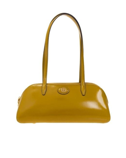 Tory Burch Yellow Logo-Patch Detail Shoulder Bag