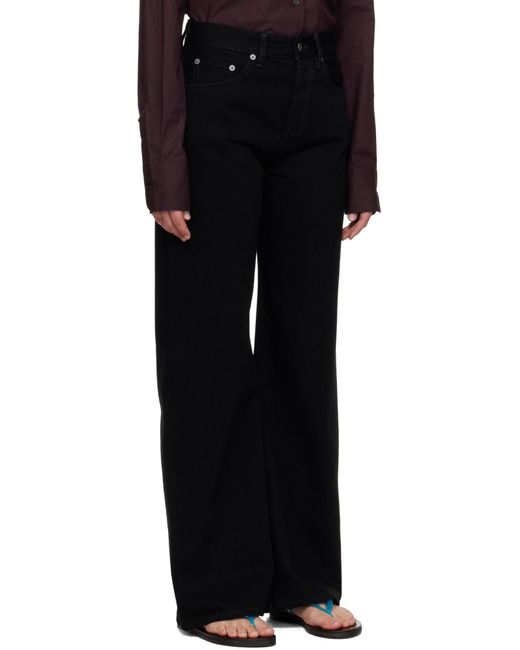 Acne Black Wide-Leg Straight Jeans