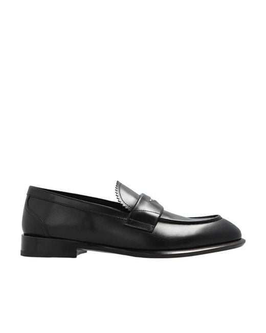 McQueen Black Coin Embellished Loafers for men