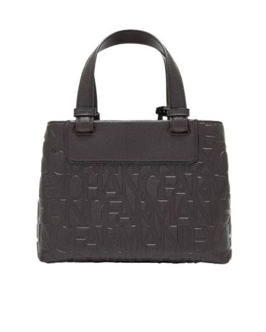ARMANI EXCHANGE Black Tote Shopping Bag With Coated Belts