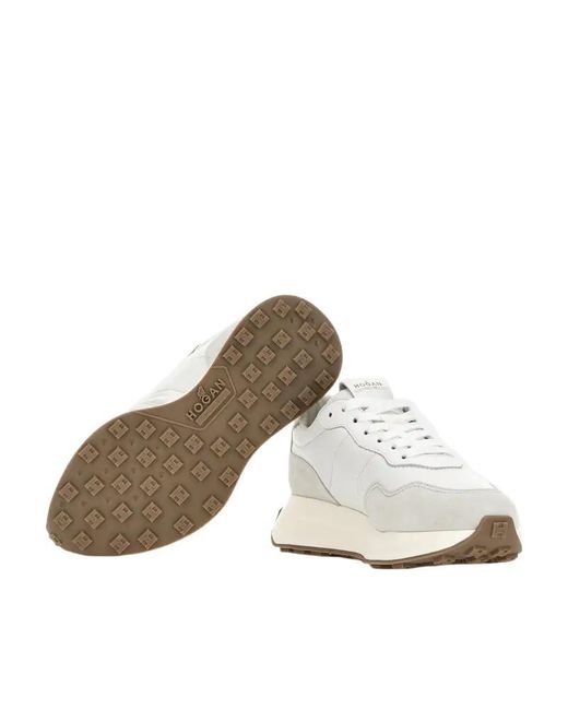 Hogan White Low Top Lace-Up Sneakers