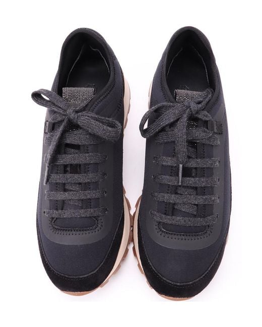 Brunello Cucinelli Blue Round Head Lace-Up Casual Sports Shoes