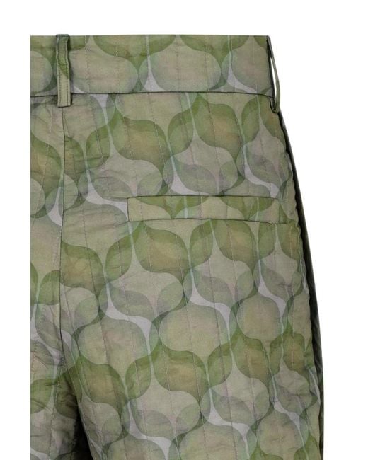 Dries Van Noten Green Belt-Loop Shorts for men