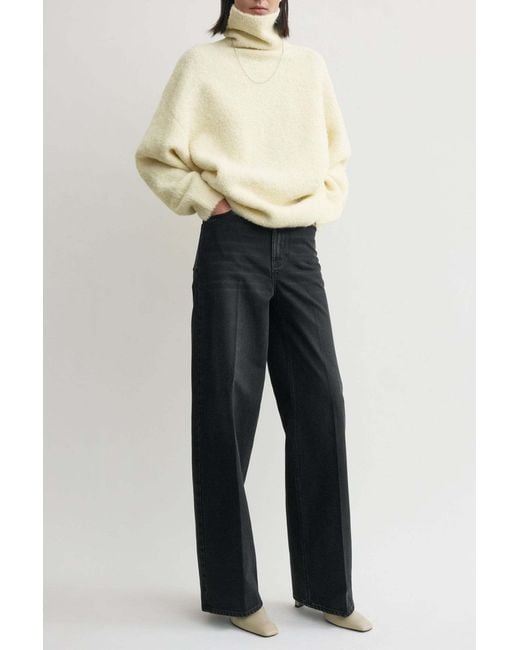 Totême White Totême Bouclé Turtleneck Jumper