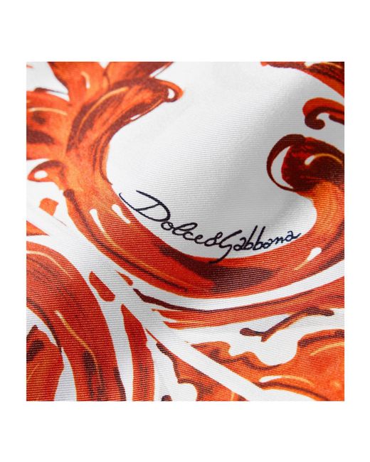 Dolce & Gabbana Red Printed Elastic Waist Wide-Leg Casual Pants