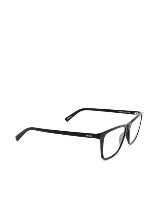 Zegna Metallic Square Frame Glasses for men