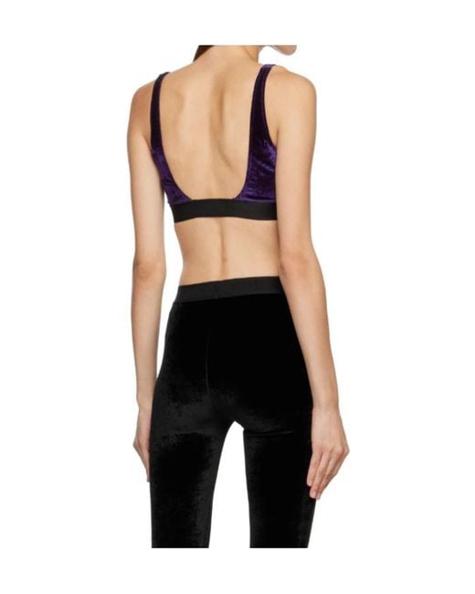 Tom Ford Black Logo Low Round Neck Bra