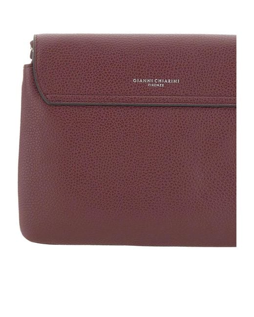 Gianni Chiarini Purple Three Flap Shoulder Bag