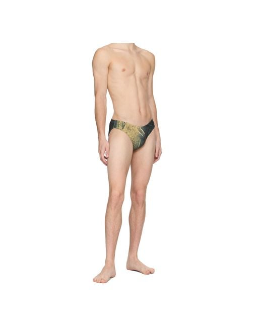 Jean Paul Gaultier White Graphic Print Swim Briefs for men