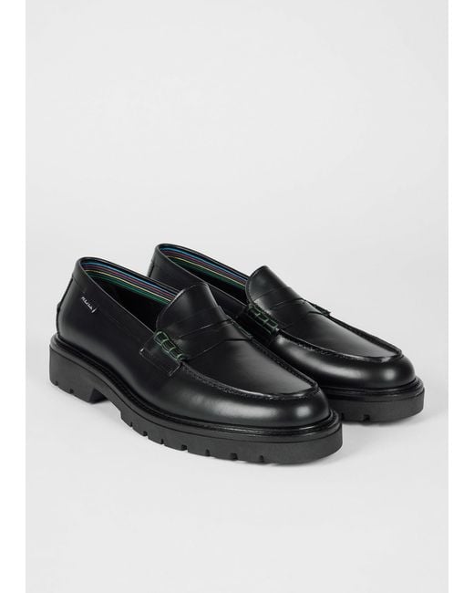 Paul Smith Black Ps Paul Smith Round Toe Loafers for men