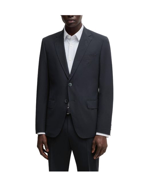 Boss Blue Single-Breasted Blazer for men