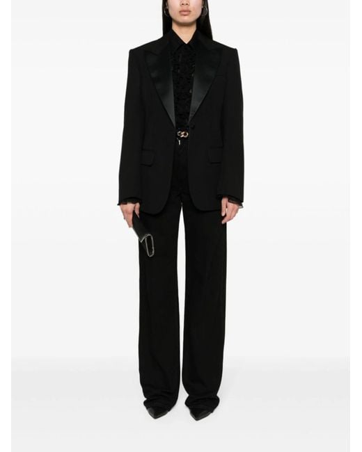 Stella McCartney Black Single-Breasted Curved Hem Blazer