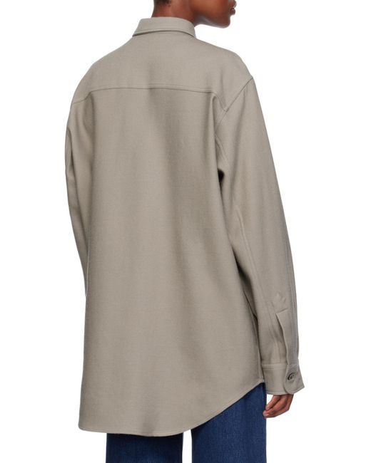 AMI Gray Long Sleeved Buttoned Shirt for men