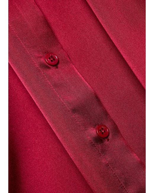 Anine Bing Red Amanda Silk-Blend Shirt