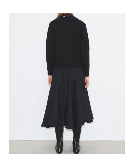 Tory Burch Black Button Merino-Wool Cardigan