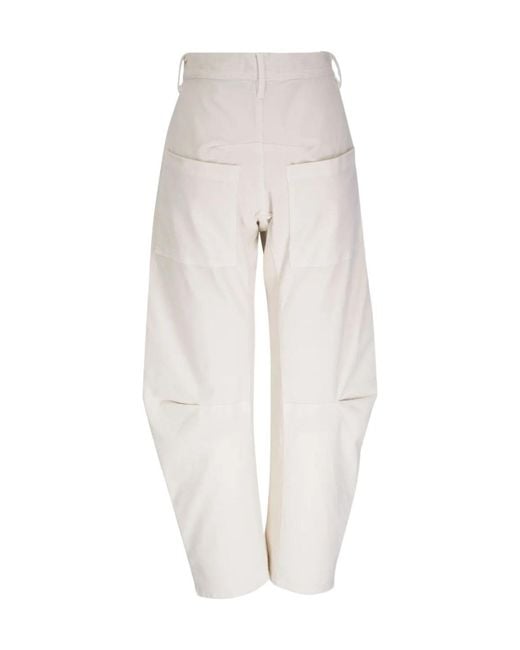 Nili Lotan White Casual Trousers With Belt Loops