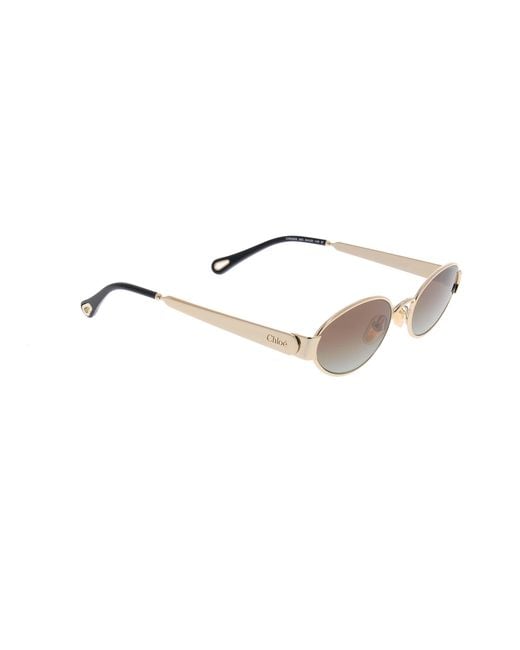 Chloé Metallic Chloé Eyewear Oval Frame Sunglasses