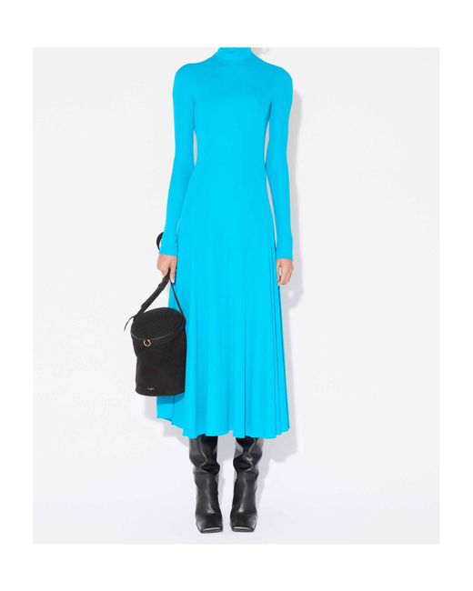 Alaïa Blue Alaïa Fluid Jersey Heart Dress
