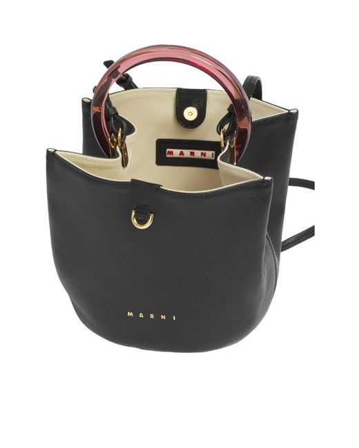 Marni Black Pannier Bucket Bag