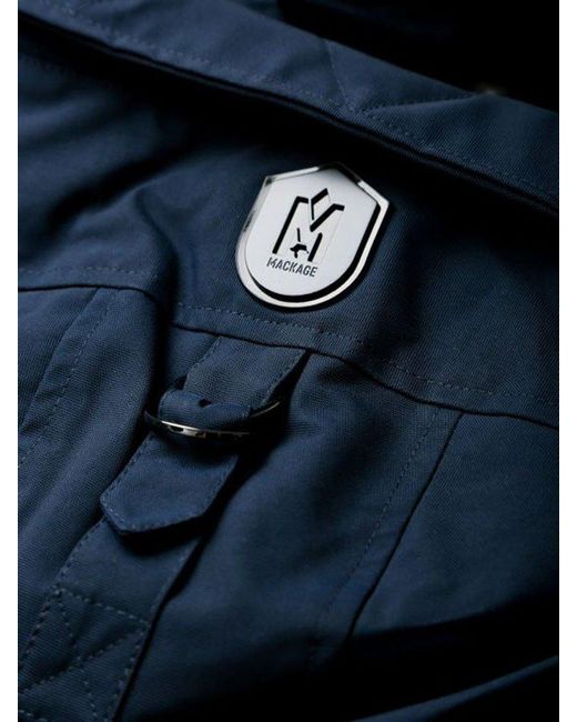 Mackage Blue Dark Hooded Down Jacket for men