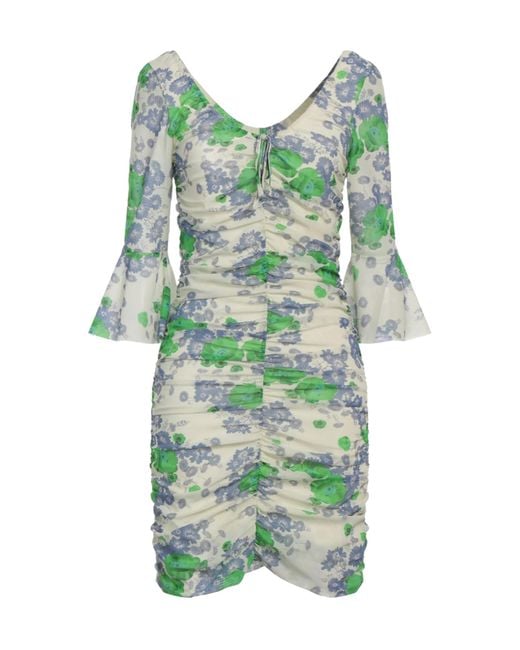 Ganni Green Floral Pattern Dress