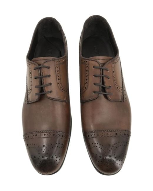 Emporio Armani Brown Logo Business Casual Shoes for men