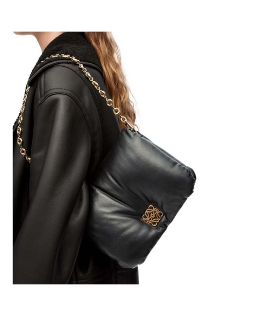 Loewe Black Goya Puffer Chained Shoulder Bag
