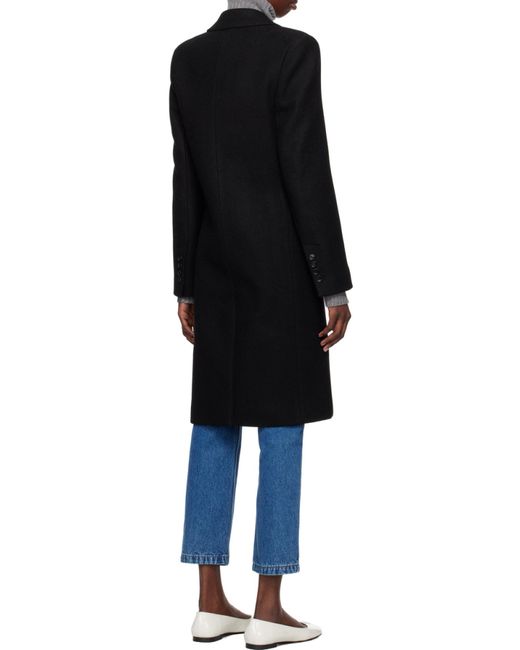 AMI Black Single-Breasted Coat