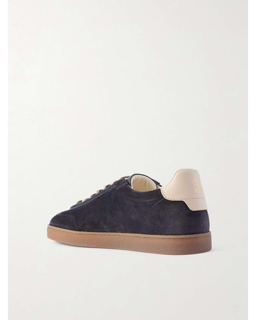 Brunello Cucinelli Blue Low-Top Lace-Up Sneakers for men