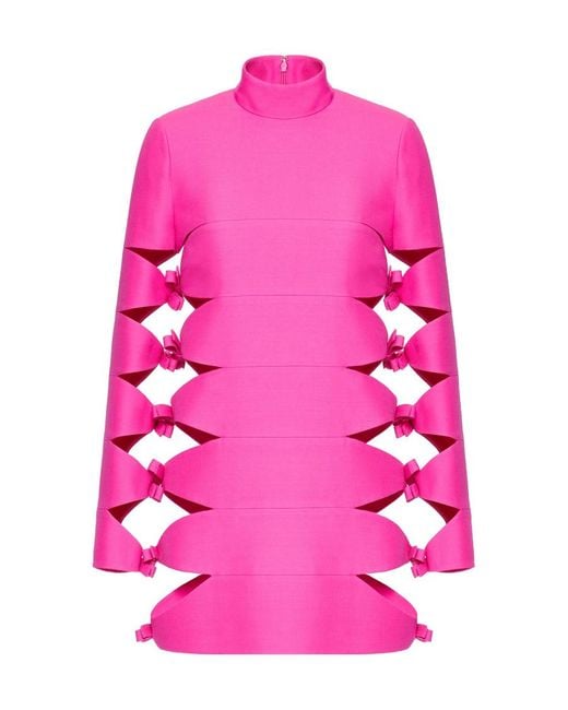 Valentino Pink Cut-Out Bow Detailed Dress