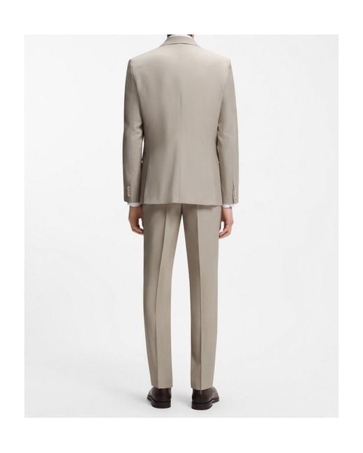 Boss Gray Boss Three-Piece Tailored Suit for men