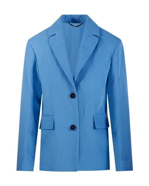 Max Mara Blue 'S Alberta Single-Breasted Blazer