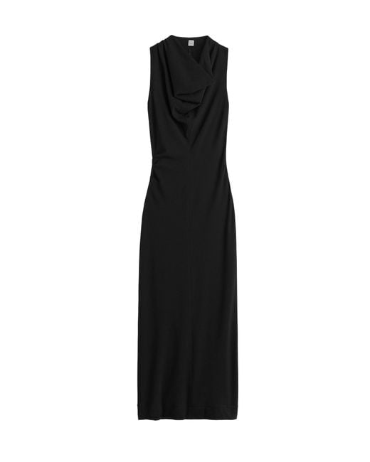 SS25【TOTEME】Maxi Dress in Wool with Cowl Neck Sleeveless Toteme Cowl-Neck Sleeveless Midi Dress | Neiman Marcus