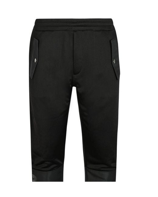 McQueen Black Panelled Tapered Track Pants for men