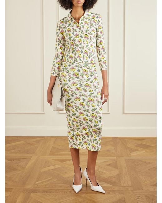 Dolce & Gabbana Metallic Floral-Print Polo Shirt