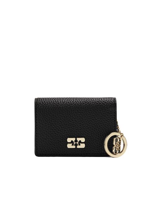 Ganni Black Flip Card Holder