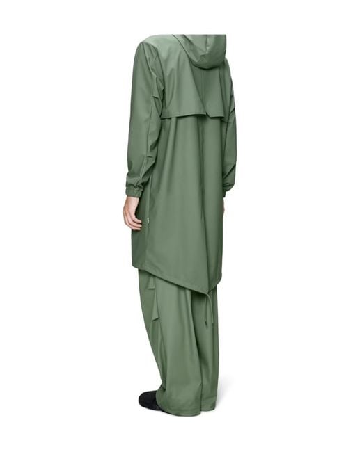 Rains Green Hooded Waterproof Jacket