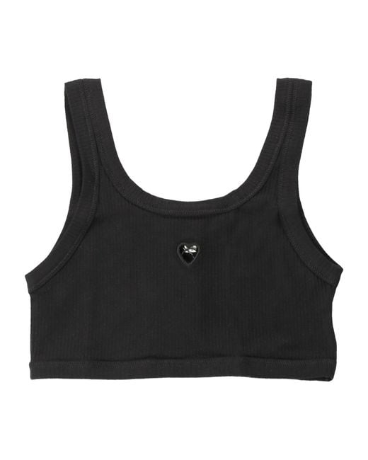 Baserange Black Ribbed Crop Top