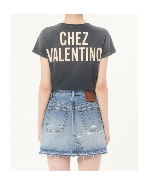 Valentino Black Logo Printed Crewneck T-Shirt