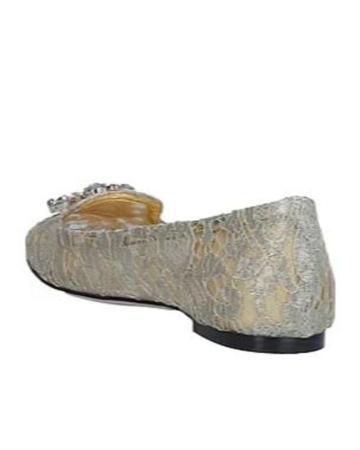 Dolce & Gabbana Gray Minimalist Rhinestone Loafers