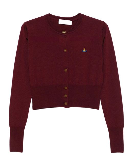Vivienne Westwood Orb Embroidered Cropped Cardigan