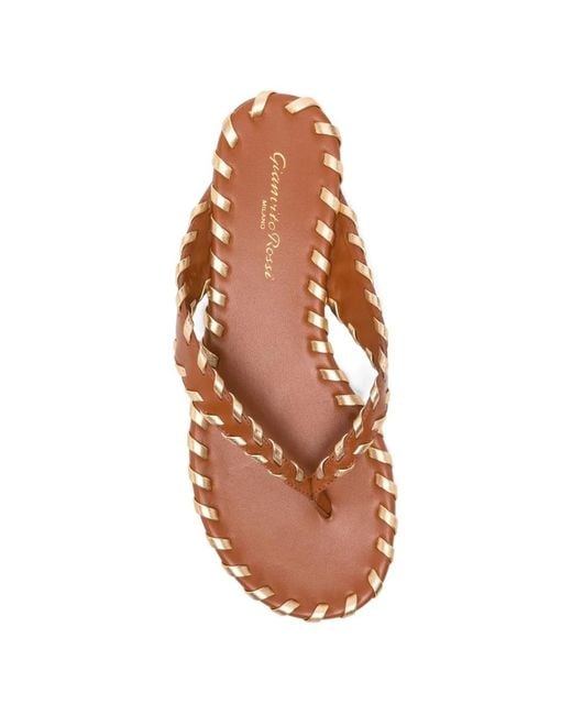 Gianvito Rossi Brown Woven Leather Sandals