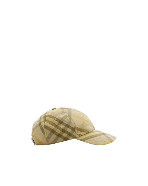 Burberry Natural Check Printed Baseball Cap for men