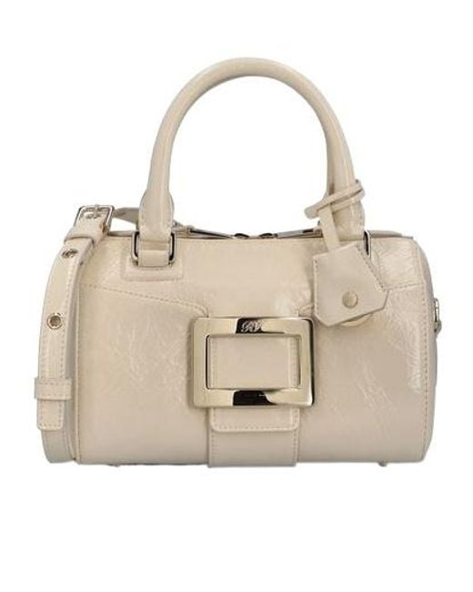 Roger Vivier Natural Belle Vivier Mini Bowling Bag