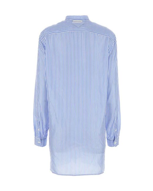 Prada Blue Striped Silk Shirt
